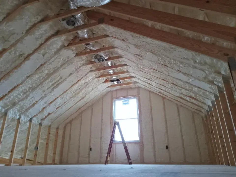 Spray foam roofing application for Crawl Space Insulation project in McCandless